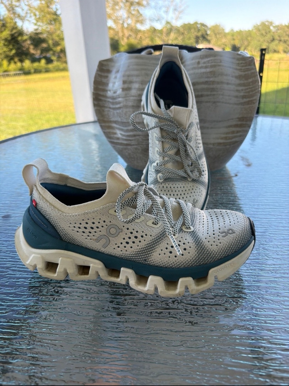 On Running Womens  Teal CloudTec Knit Sneakers